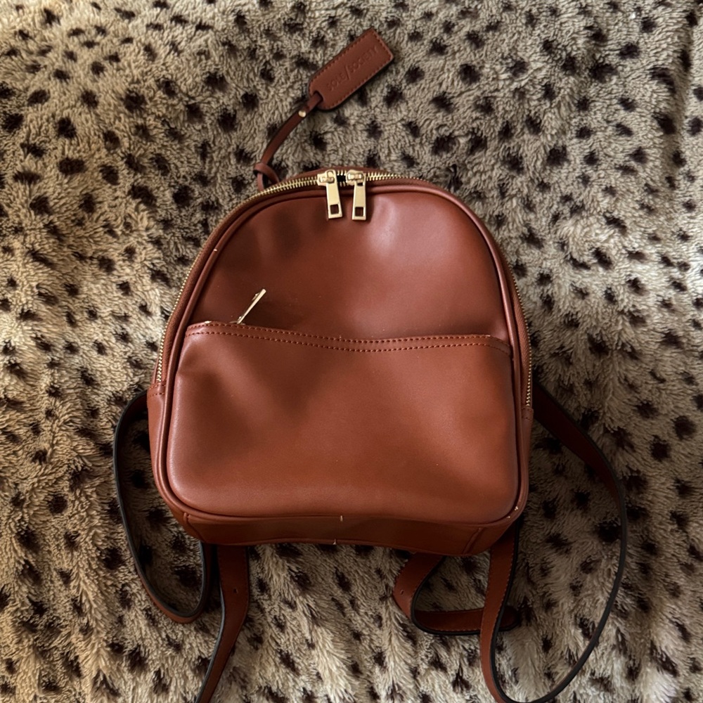 Sole Society Rich Brown Leather Backpack